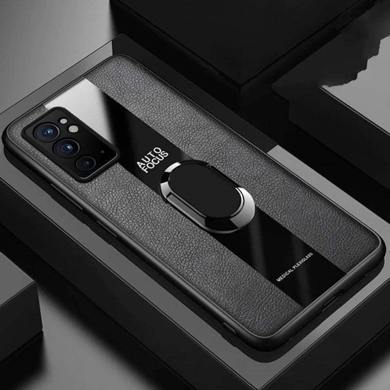 Plexiglass Luxury Leather Ring Case - OnePlus