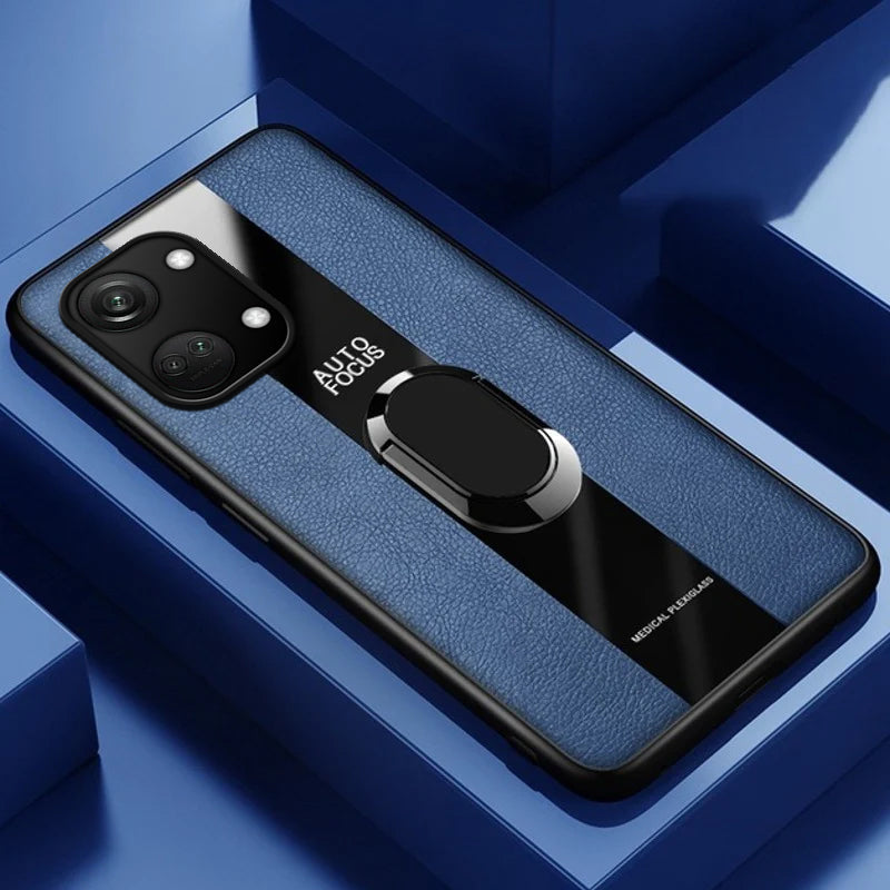 Plexiglass Luxury Leather Ring Case - OnePlus