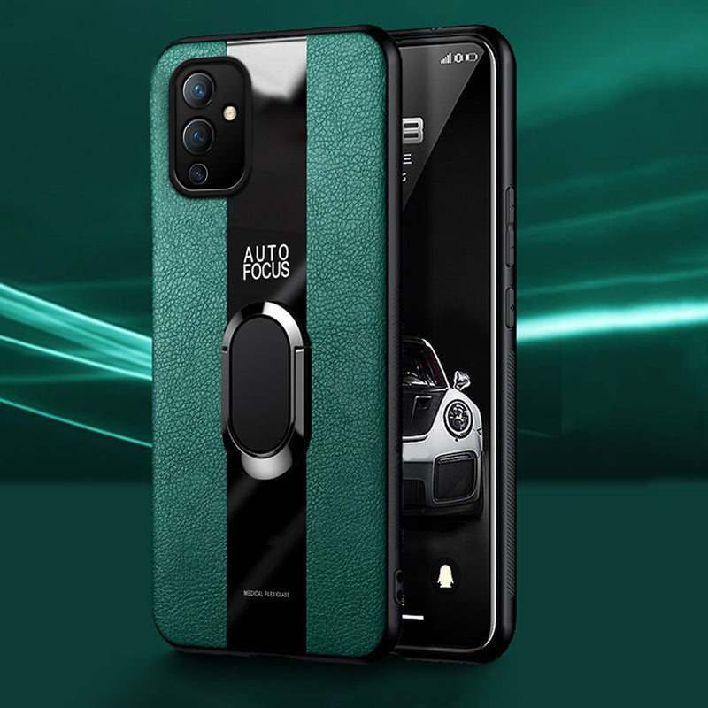 Plexiglass Luxury Leather Ring Case - OnePlus