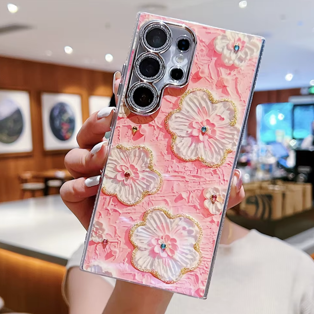 Korean 3D Floral Oil Painting Case