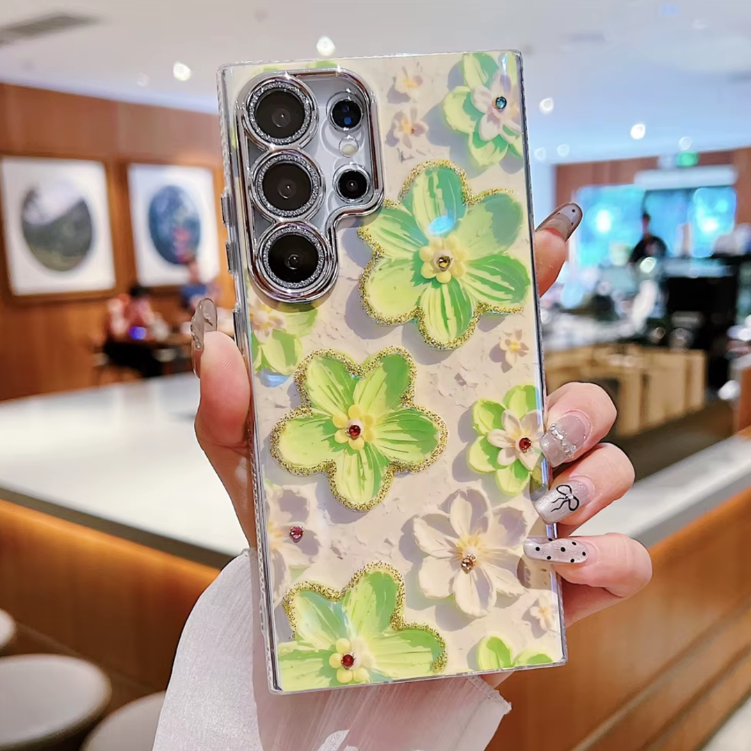 Korean 3D Floral Oil Painting Case