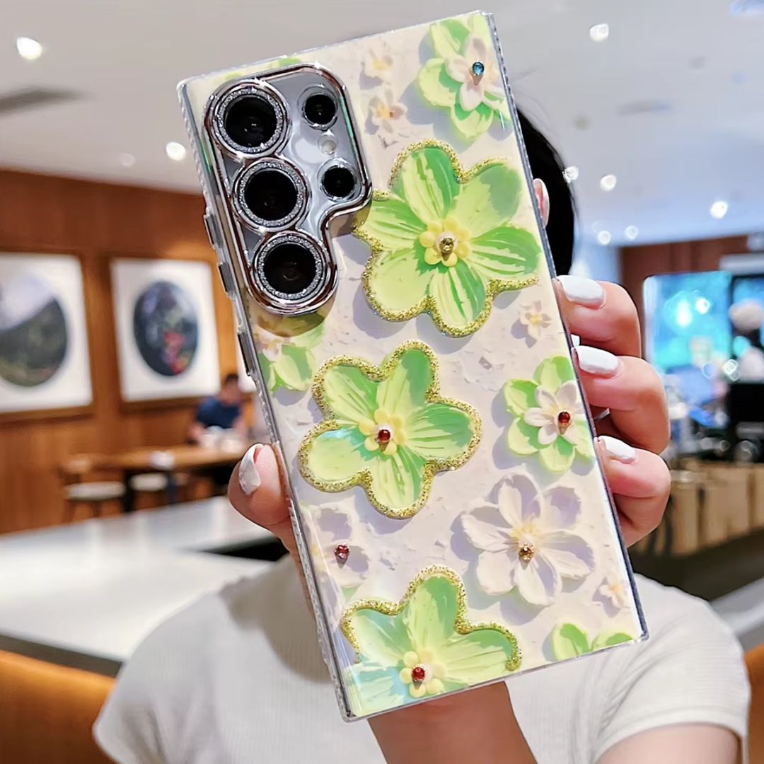 Korean 3D Floral Oil Painting Case