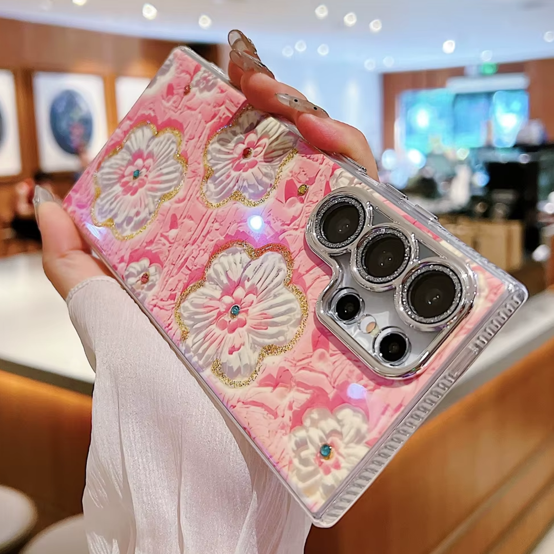 Korean 3D Floral Oil Painting Case