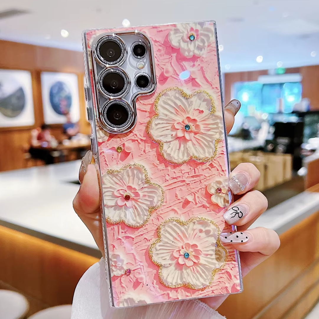 Korean 3D Floral Oil Painting Case