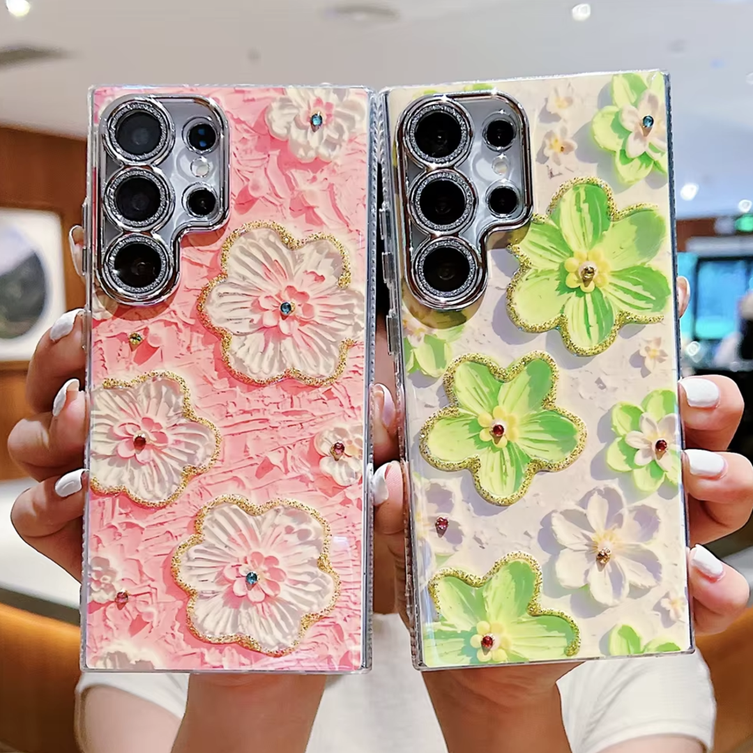 Korean 3D Floral Oil Painting Case