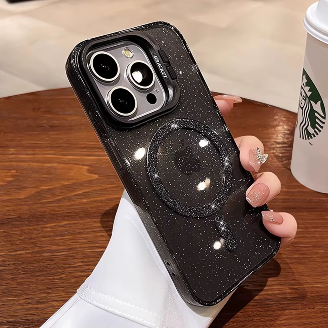 Glitter Kickstand Magsafe Smoky Case