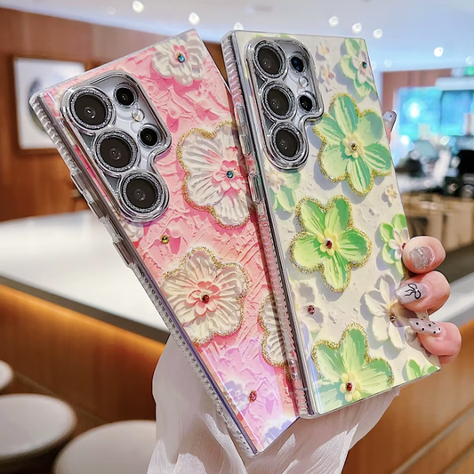 Korean 3D Floral Oil Painting Case