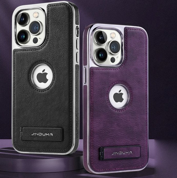 iPhone Series Genuine Leather Bracket Holder Case