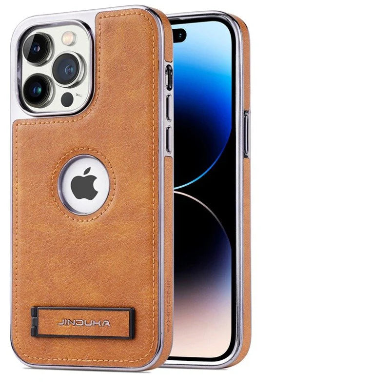 iPhone Series Genuine Leather Bracket Holder Case
