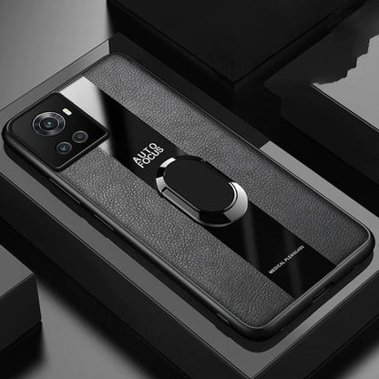 Plexiglass Luxury Leather Ring Case - OnePlus