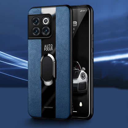 Plexiglass Luxury Leather Ring Case - OnePlus