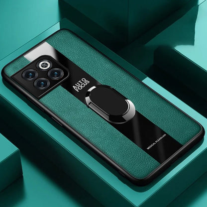 Plexiglass Luxury Leather Ring Case - OnePlus