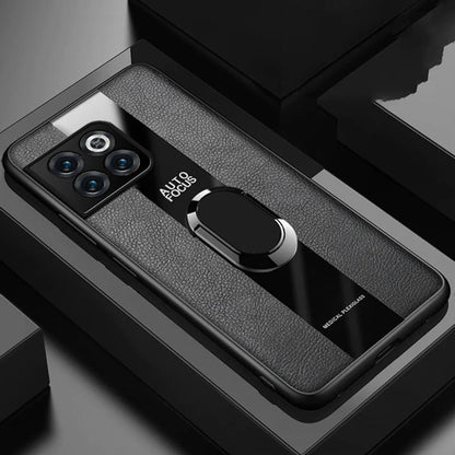 Plexiglass Luxury Leather Ring Case - OnePlus