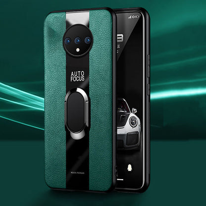 Plexiglass Luxury Leather Ring Case - OnePlus