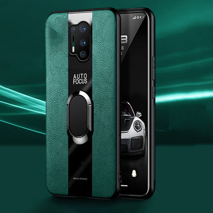 Plexiglass Luxury Leather Ring Case - OnePlus