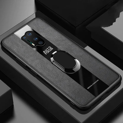 Plexiglass Luxury Leather Ring Case - OnePlus
