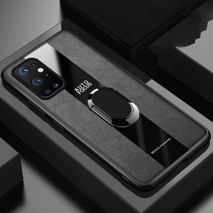 Plexiglass Luxury Leather Ring Case - OnePlus