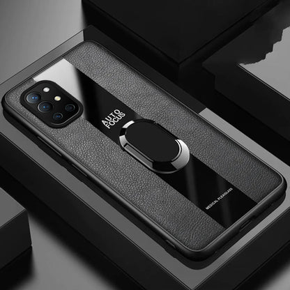 Plexiglass Luxury Leather Ring Case - OnePlus