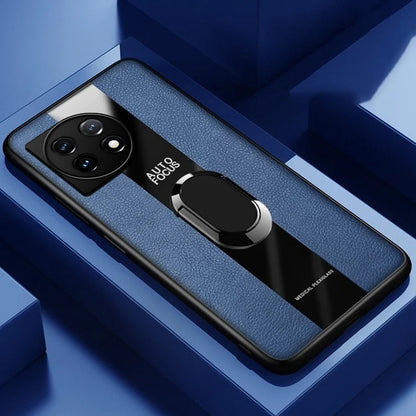Plexiglass Luxury Leather Ring Case - OnePlus