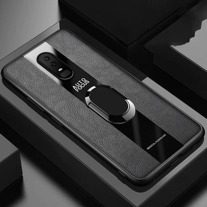 Plexiglass Luxury Leather Ring Case - OnePlus