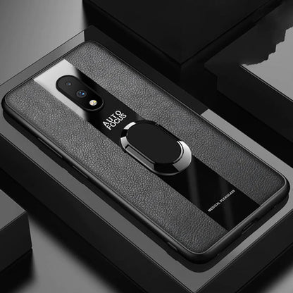 Plexiglass Luxury Leather Ring Case - OnePlus
