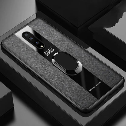 Plexiglass Luxury Leather Ring Case - OnePlus
