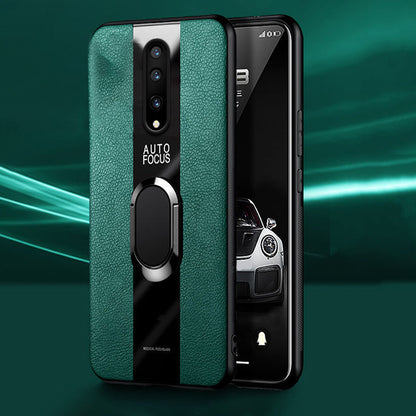 Plexiglass Luxury Leather Ring Case - OnePlus