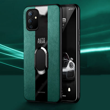 Plexiglass Luxury Leather Ring Case - OnePlus