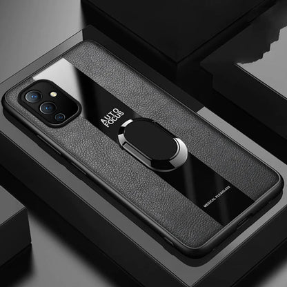 Plexiglass Luxury Leather Ring Case - OnePlus