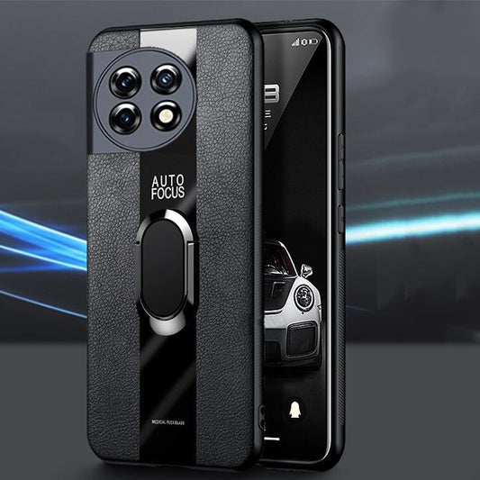 Plexiglass Luxury Leather Ring Case - OnePlus